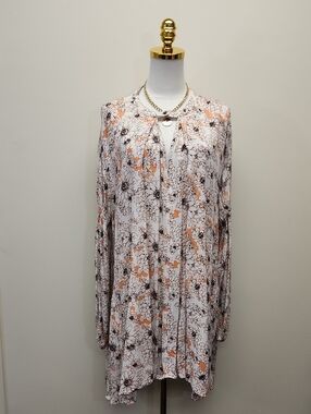 Hayden White Peach Floral Print Mini Dress Size Large
